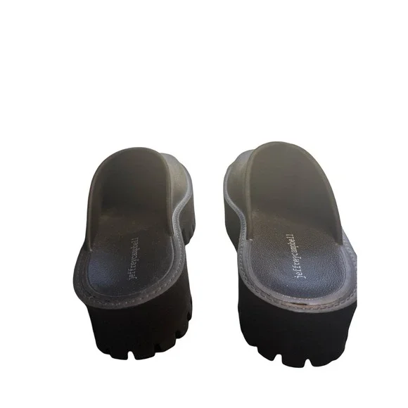 Jeffrey Campbell Shoes Womens 7 Clogge Platform Chunky Lugsole Mule Clogs Black - Picture 3 of 4